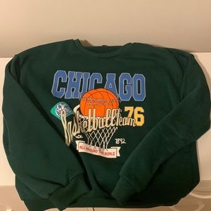 green graphic sweater